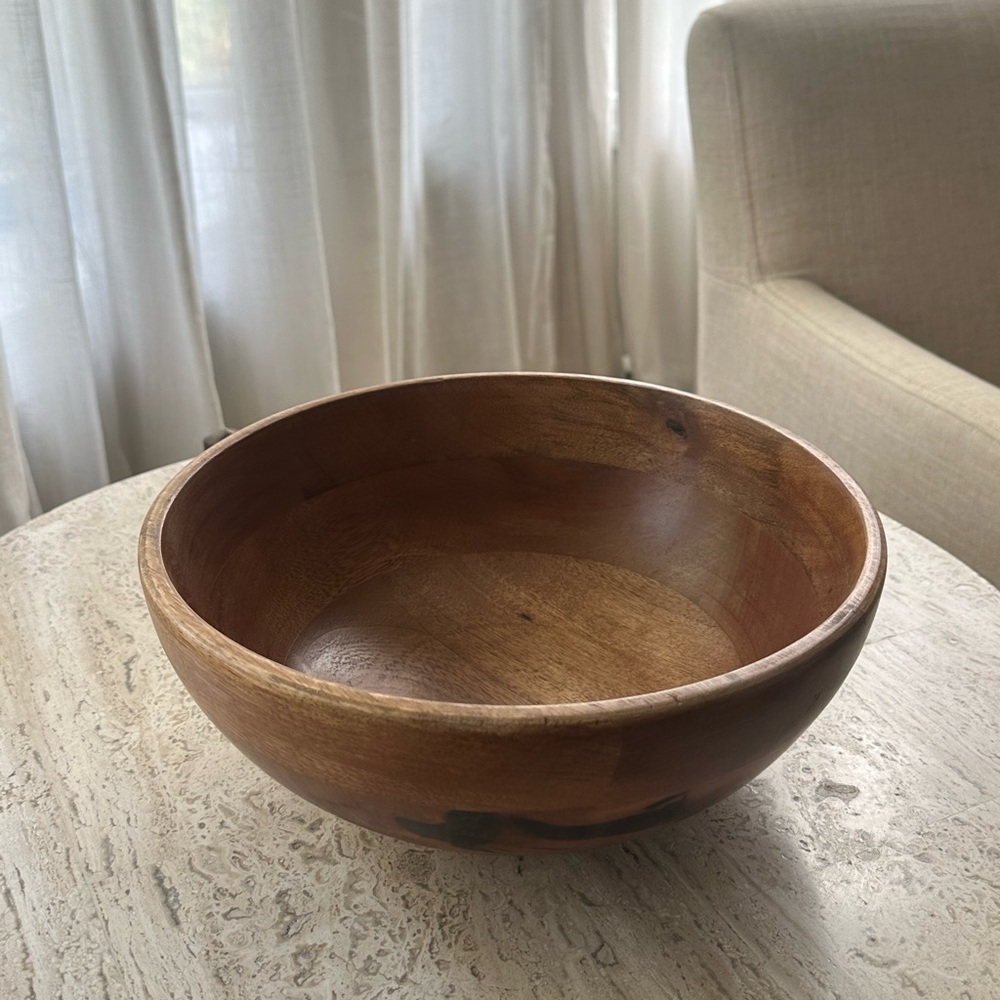 Natural Wood Serving Bowl